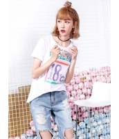 ガーベラレディース 韓国風 ファッション クラシック ハイロー 丸首 Tシャツ mb12014-3
