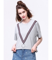 ガーベラレディース 韓国風 ファッション シンプル ハイロー 丸首 半袖 Tシャツ mb12040-1