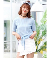 ガーベラレディース 韓国風 ファッション 半袖 丸首 ブラウス mb12051-1