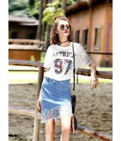 ガーベラレディース 韓国風 ファッション ストリートファッション 文字入り 丸首 半袖 Tシャツ mb12118-1