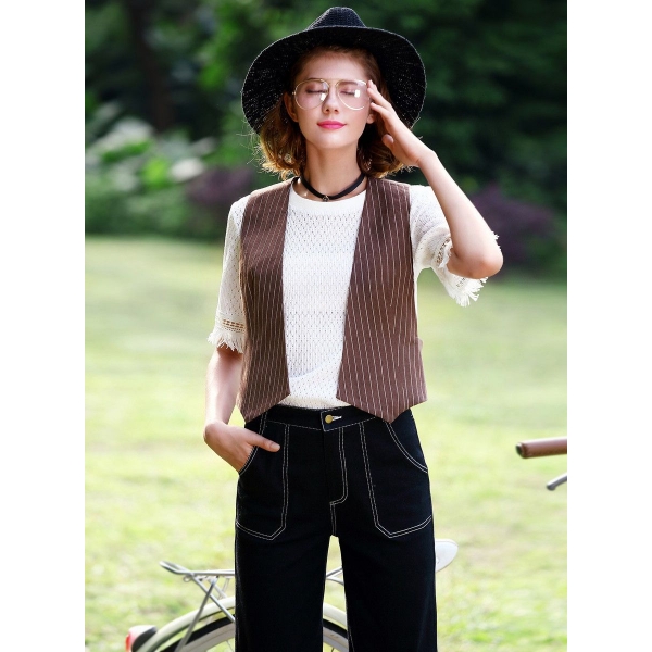 ガーベラレディース 韓国風 レトロ ファッション 個性派 ベスト mb12172-1