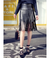 ガーベラレディース 韓国風 ファッション おおらか コーデアイテム PUレザー フリンジ スカート mb12295-1