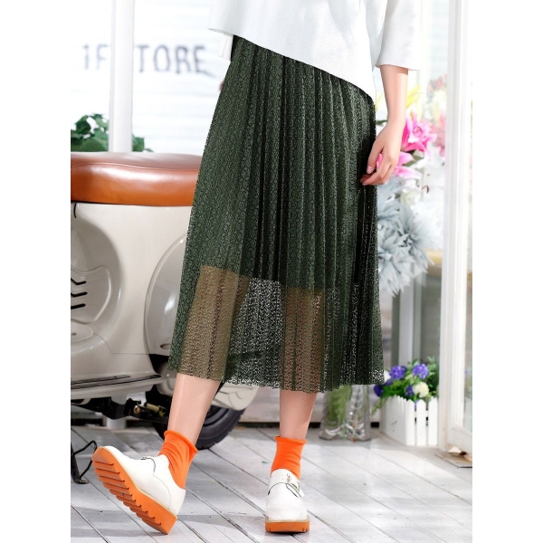 ガーベラレディース 韓国風 ファッション コーデアイテム レース プリーツ スカート mb12302-1