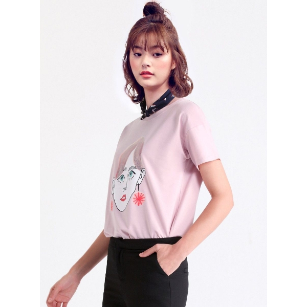 ガーベラレディース 韓国風 ファッション コーデアイテム リラックス 丸首 半袖 Tシャツ mb12303-1