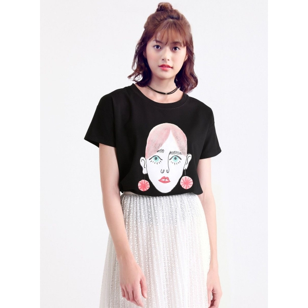 ガーベラレディース 韓国風 ファッション コーデアイテム リラックス 丸首 半袖 Tシャツ mb12303-2