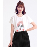 ガーベラレディース 韓国風 ファッション コーデアイテム リラックス 丸首 半袖 Tシャツ mb12303-3