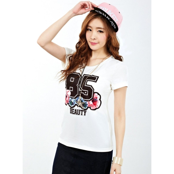 ガーベラレディース Tシャツ・カットソー 半袖  韓国風 ファッション スポーティ mb12387-2
