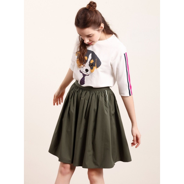ガーベラレディース フレアスカート 膝丈スカート  韓国風 ファッション リラックス 綿質 大きい裾 mb12427-1