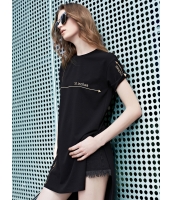 Tシャツ・カットソー 半袖 側面ハイスリット 個性派 刺繡入り ロング丈 mb14042-1
