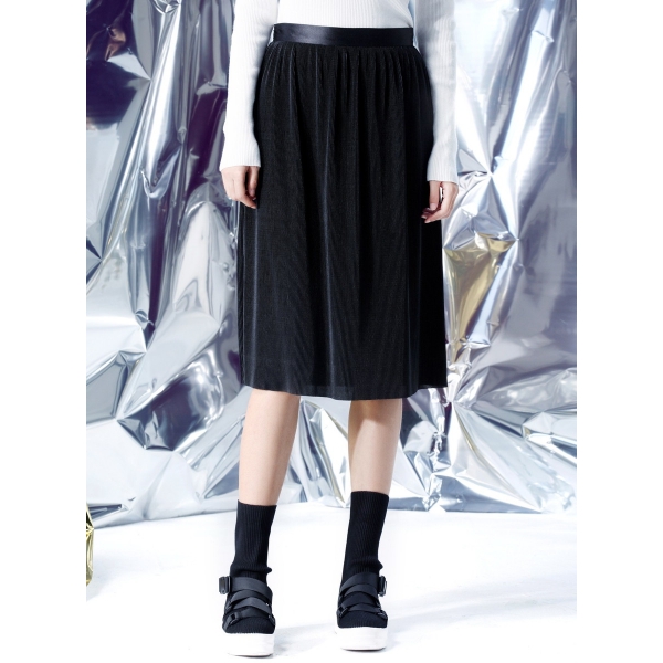 フレアスカート 膝丈スカート 欧米風 ストリートファッション Aライン裾 プリーツ mb14117-1