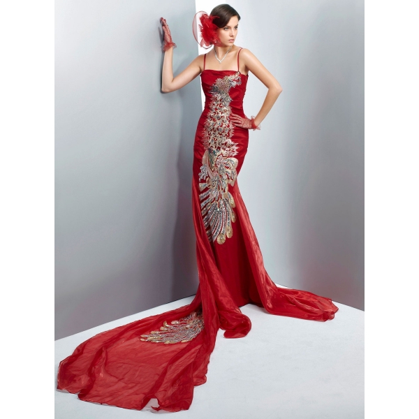 ガーベラレディース ウエディングドレス ロングドレス マーメイドラインドレス デラックス 刺繍 ロングテール mb14540-2