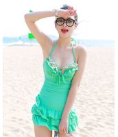 【即納】ファッションワンピース水着-tkm-n7108-g-l-【カラー：グリーン】-【サイズ：L】