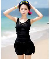 【即納】ファッションワンピース水着-n7122-tkm-n7122-bk-l【カラー：ブラック】【サイズ：L】