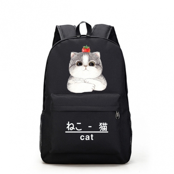 男女兼用バッグ バックパック リュックサック レディースバッグ メンズバッグ 学園風 シンプル 猫柄 大容量 qa10565-1