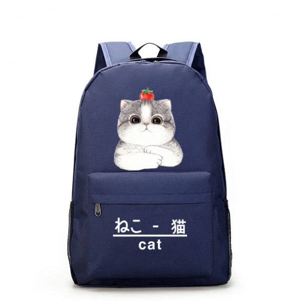 男女兼用バッグ バックパック リュックサック レディースバッグ メンズバッグ 学園風 シンプル 猫柄 大容量 qa10565-2
