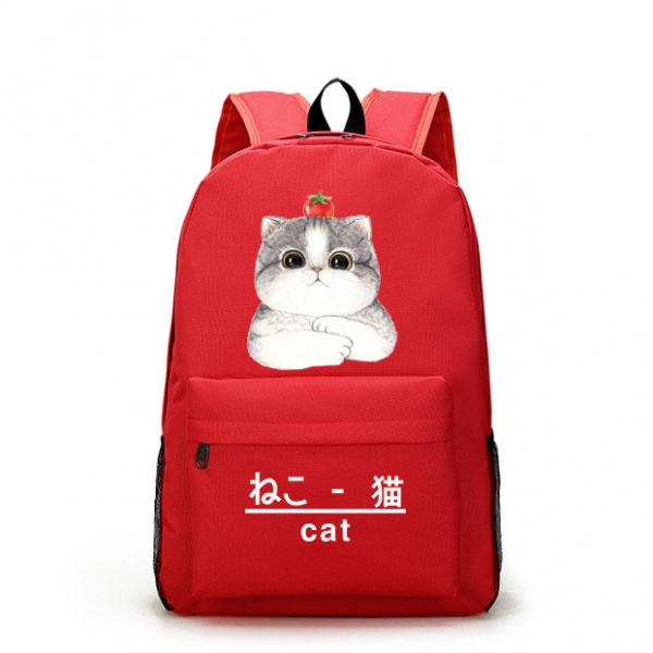 男女兼用バッグ バックパック リュックサック レディースバッグ メンズバッグ 学園風 シンプル 猫柄 大容量 qa10565-3