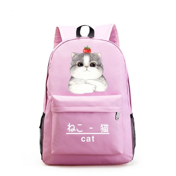 男女兼用バッグ バックパック リュックサック レディースバッグ メンズバッグ 学園風 シンプル 猫柄 大容量 qa10565-4