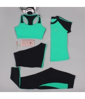 ヨガ フィットネス トレーニング 半袖Tシャツ+タンクトップ+重ね着風パンツ(取り外し可能)4点セット アンサンブル スポーツウェア ピラティス ジム ダンス ランニング シェイプアップ ダイエット　xmn1701-4