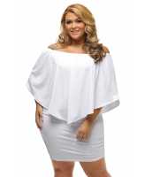 大きいサイズ マルチ ドレス レイヤー ホワイト ミニドレス lc22820-1p