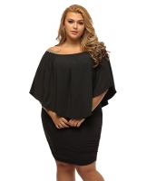 大きいサイズ マルチ ドレス レイヤー ブラック ミニドレス lc22820-2p