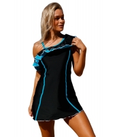 ブラック ブルー フリル スイーム ドレス ショーツ lc410210-2