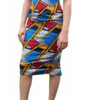 トレンディ アフリカン ファッション プリント ボディコン ミディ スカート cc65013-1022